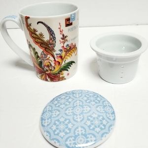 Fringe Studio Porcelain Lidded 3 pieces Tea Mug W/Infuser NOWB